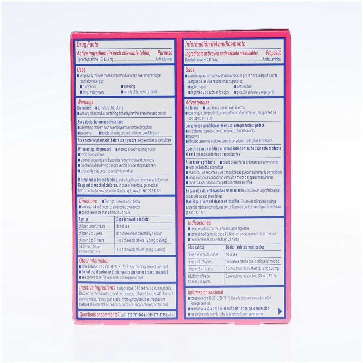 Benadryl Children's Allergy Chewable Tablets, 12.5 mg, Grape, 20 Count thumbnail 4