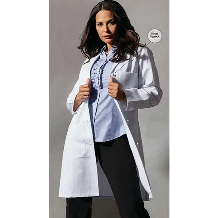 Fashion Seal Women's Traditional Lab Coat, White, 100% Cotton, Button Front, 39 in, Small, Reusable - Coat Lab Women Traditional - Image 1