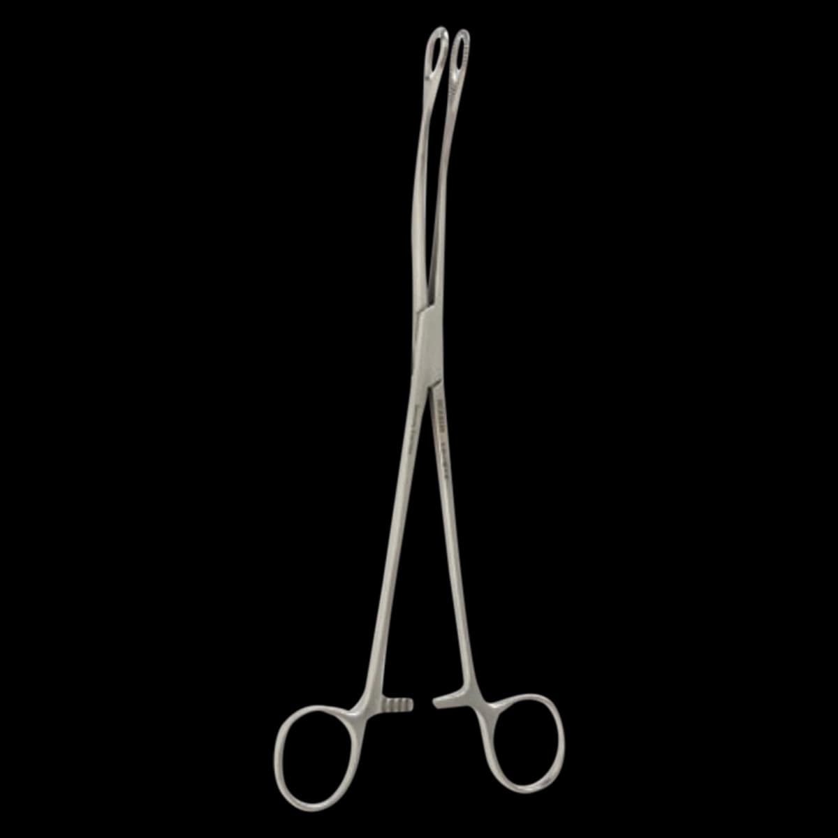 Foerster Sponge Forceps, Curved, Serrated, 9-1/2" Stainless Steel, Each - Forceps Sponge Serrated Curved - Image 1