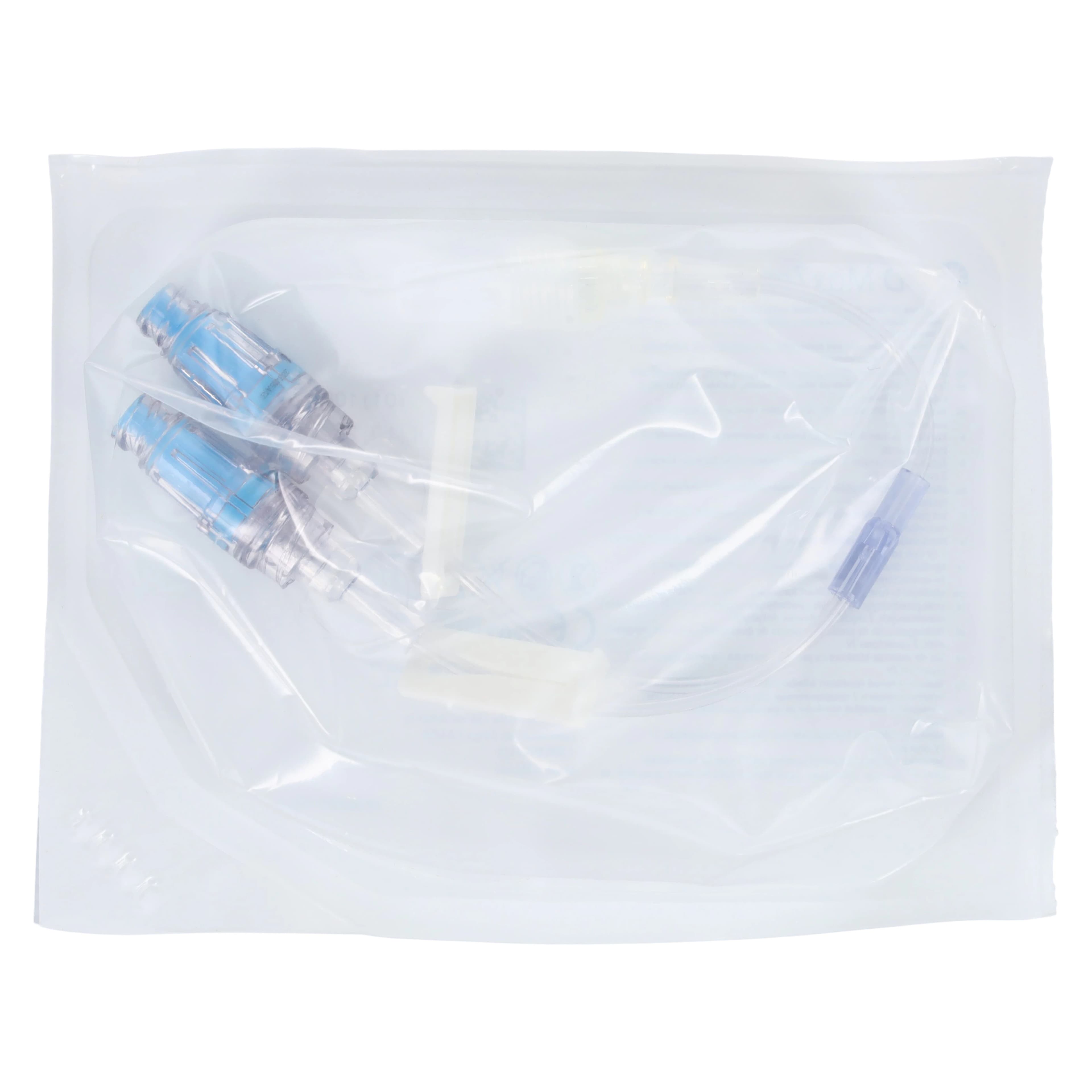 BD MaxZero Minibore IV Extension Set, 7", 10 mL/sec, Spin Male Luer Lock, 2 Slide Clamps, Needle-Free, Sterile, 50/Case - Extension Set MaxZero Minibore - Image 1