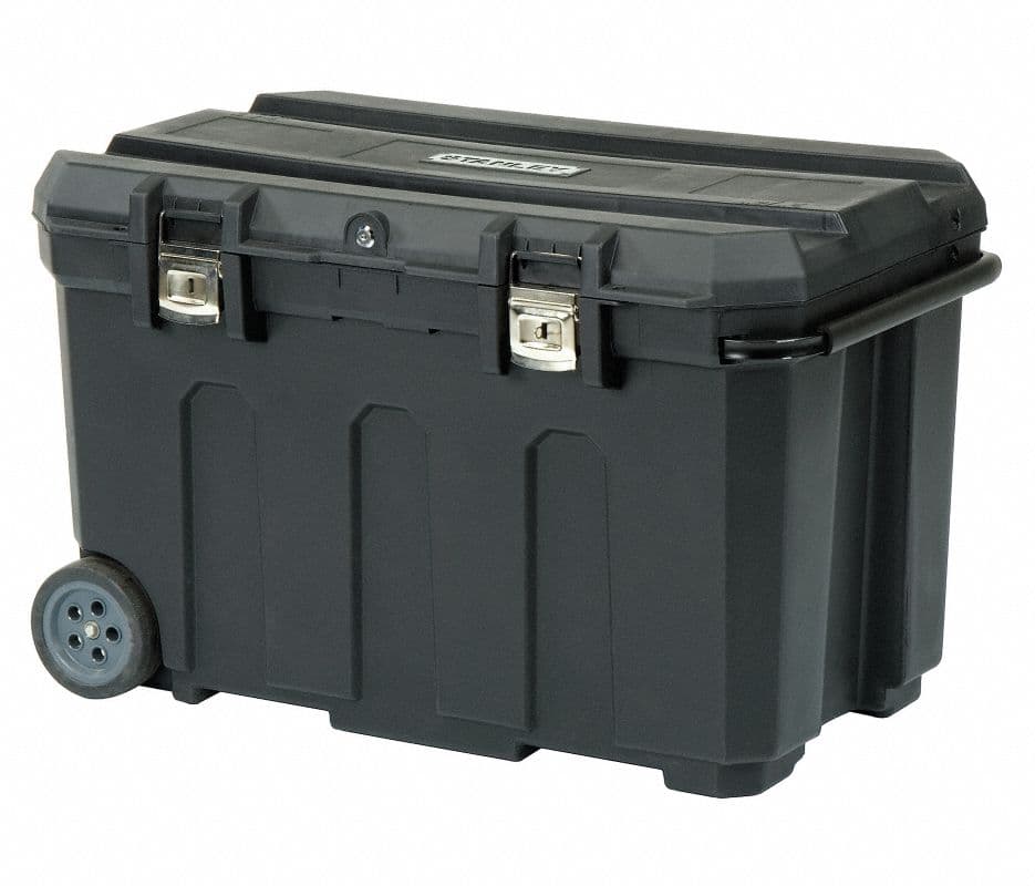 Stanley Toolbox Rolling Plastic, Black, 24 Gallon, 29-7/8" x 18-5/8" x 19-1/8", 01KT0J07NQ2QV26921F13FAYBX - Toolbox Rolling Plastic 24gal - Image 1