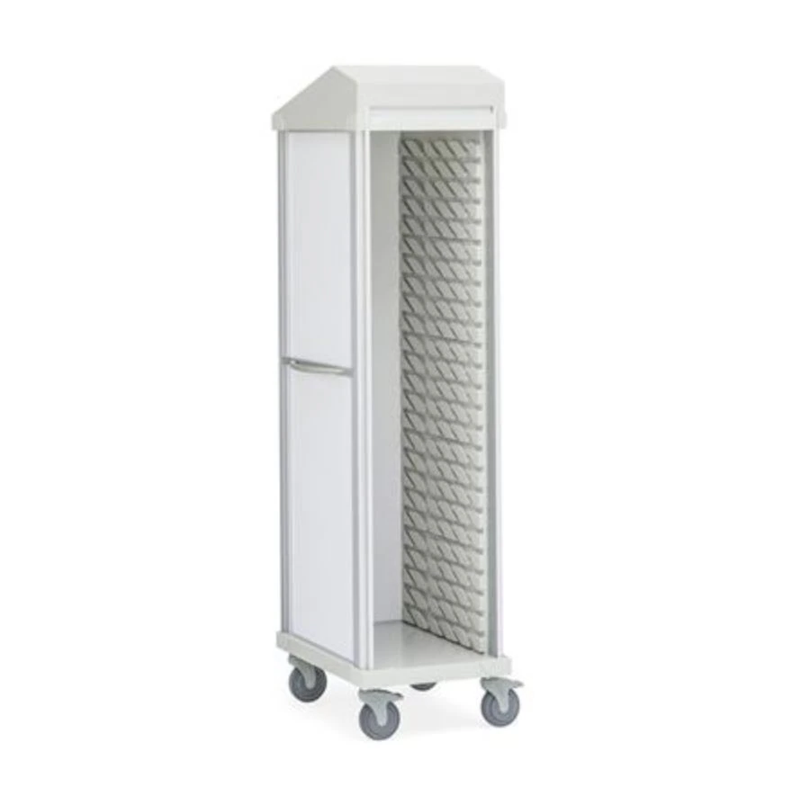 Marketlab Supply Cart, Tall Mobile, 28.75"W x 20"D x 81"H, 5" Casters (2 Locking), Roll-Top Door - Cart Supply Tall Mobile - Image 1