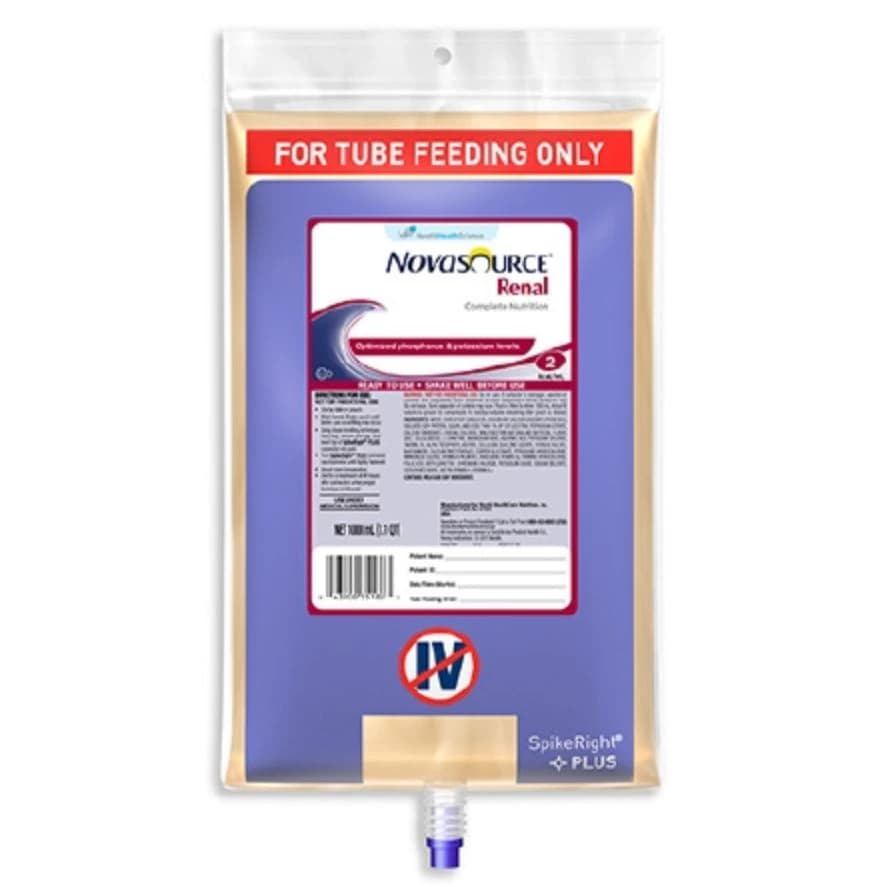 Nestle Health Science Novasource Renal Enteral Nutrition, Closed System Food Bag, 6/Case - Enteral Closed Sys Renal Nova - Image 1