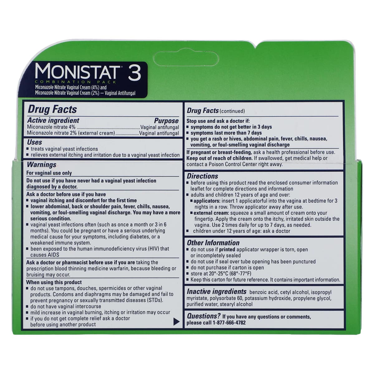 Monistat 3-Day Combination Pack, Prefilled Applicators, 3/Box thumbnail 3