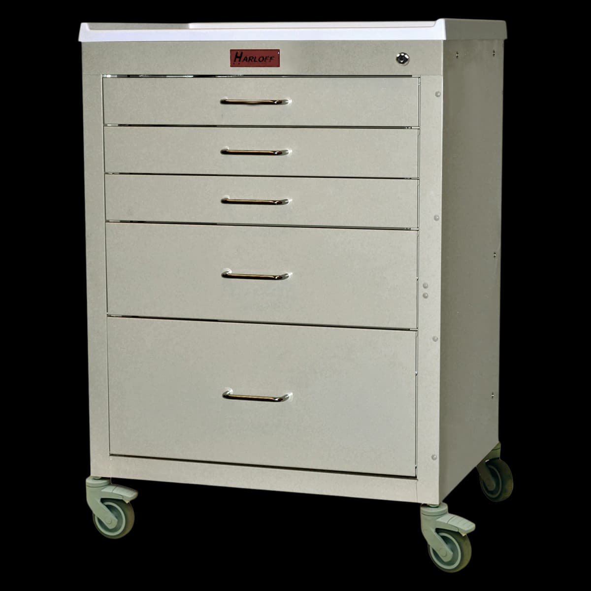 Harloff Mini24 Anesthesia Cart, 5 Drawers with Lock, 3" Casters - Cart Anesthesia Mini24 - Image 1