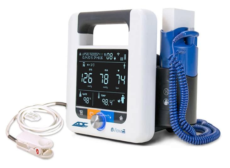 American Diagnostic ADView 2 Diagnostic Station with Blood Pressure, SpO2, and Temperature, Rechargeable Lithium Ion Battery - Station ADView2 w/BP/SpO2/Temp - Image 1