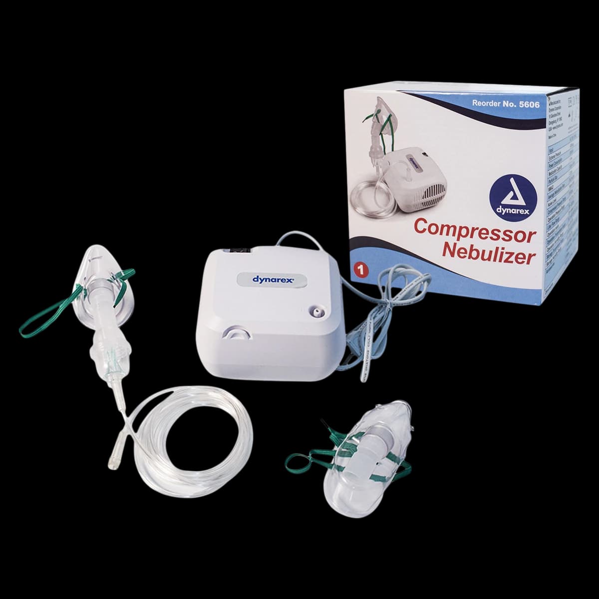 Dynarex Portable Compressor Nebulizer System with Adult and Child Masks, 6/Case - Nebulizer Comprssr Portable - Image 1