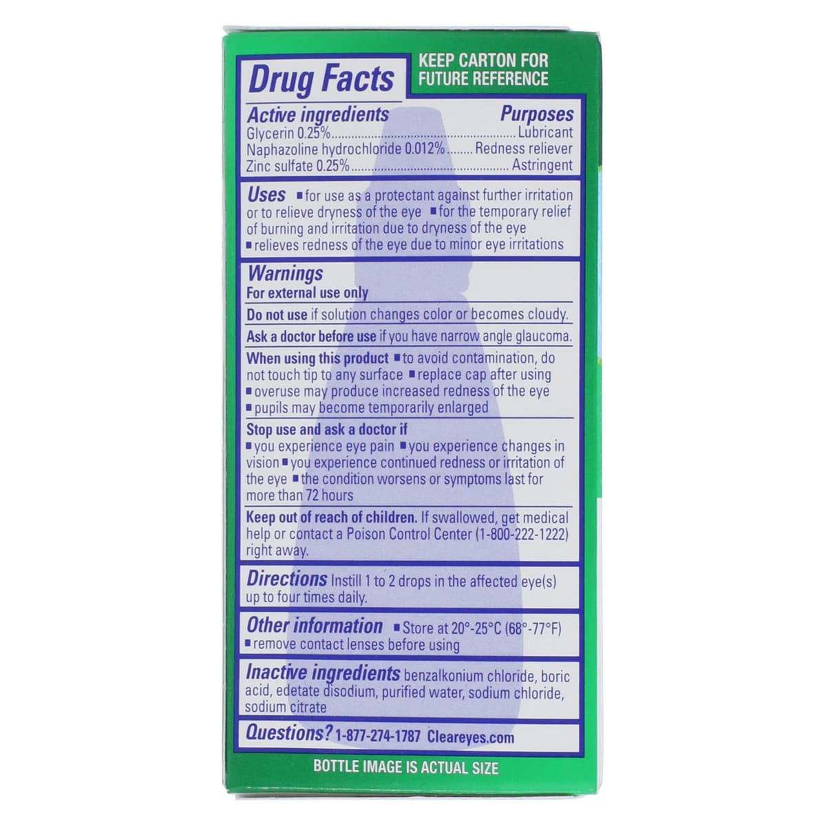 Clear Eyes Maximum Itch Relief Eye Drops, 0.5 fl oz (15 mL) Bottle thumbnail 2