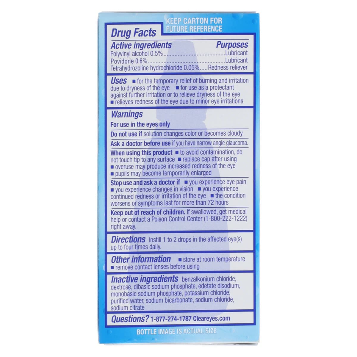 Clear Eyes Triple Action Redness Relief Eye Drops, 0.5 oz Bottle thumbnail 3