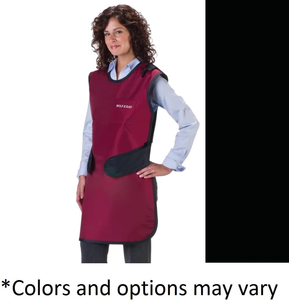 Wolf X-Ray EasyWrap Lead-Free X-Ray Apron, Black, 24" x 42", 0.5mm Equivalence, with Breast Pocket, Large, Each - Apron EasyWrap Ld Free Large - Image 1