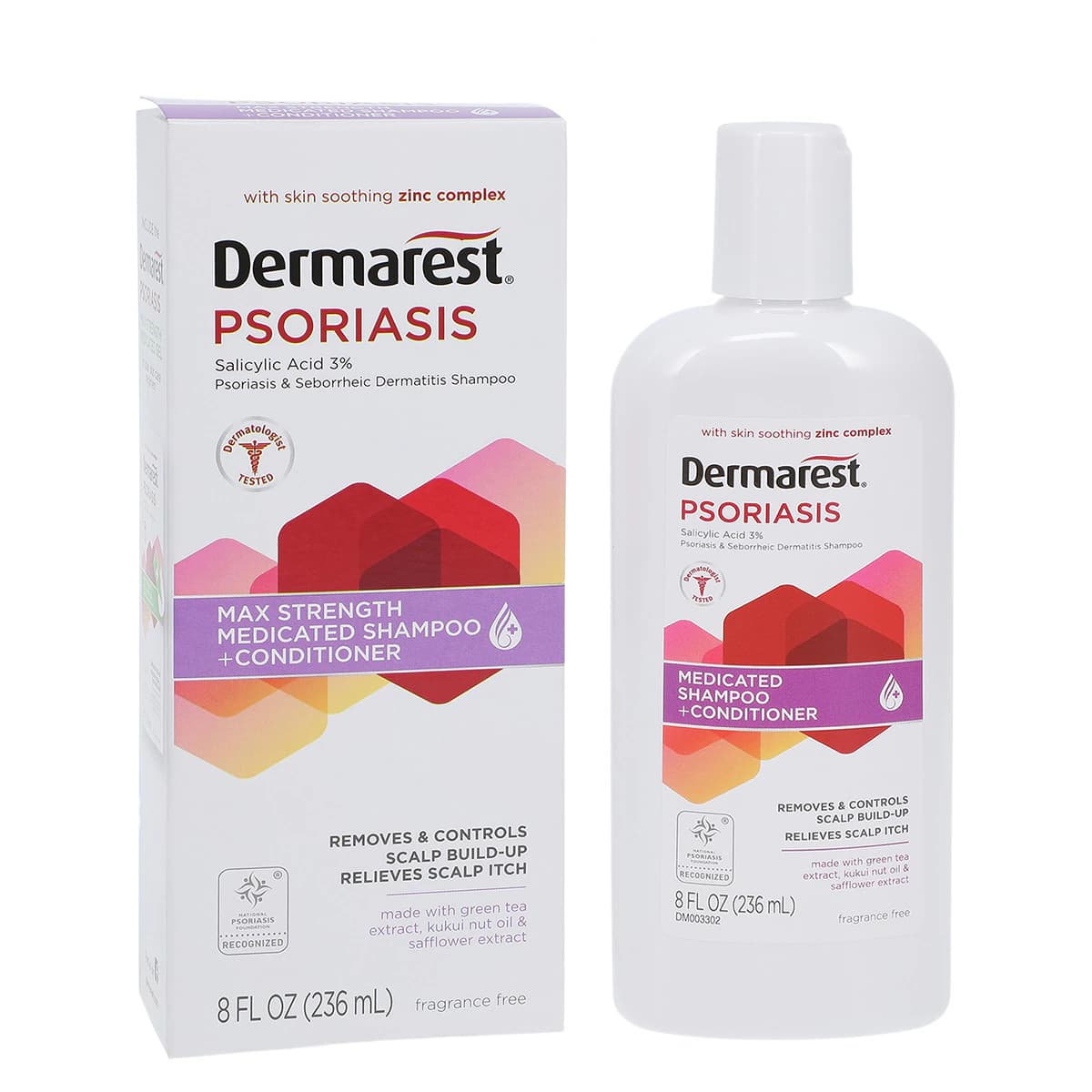 Dermarest Psoriasis Medicated Shampoo/Conditioner, 8 oz Bottle - Dermarest Shampoo/Conditioner - Image 1