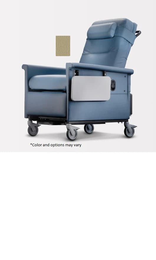 Champion 56 Series Transporter Bariatric Recliner with Side Table, Powder-Coated Steel Frame, 500 lb Capacity, Manual, Natural - Recliner Bariatric w/Side Tble - Image 1