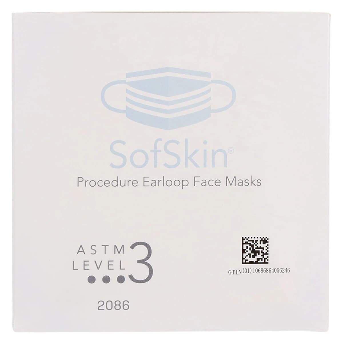 Medicom SafeMask SofSkin Earloop Face Mask, ASTM Level 3, White, 50/Box, 2086 thumbnail 7