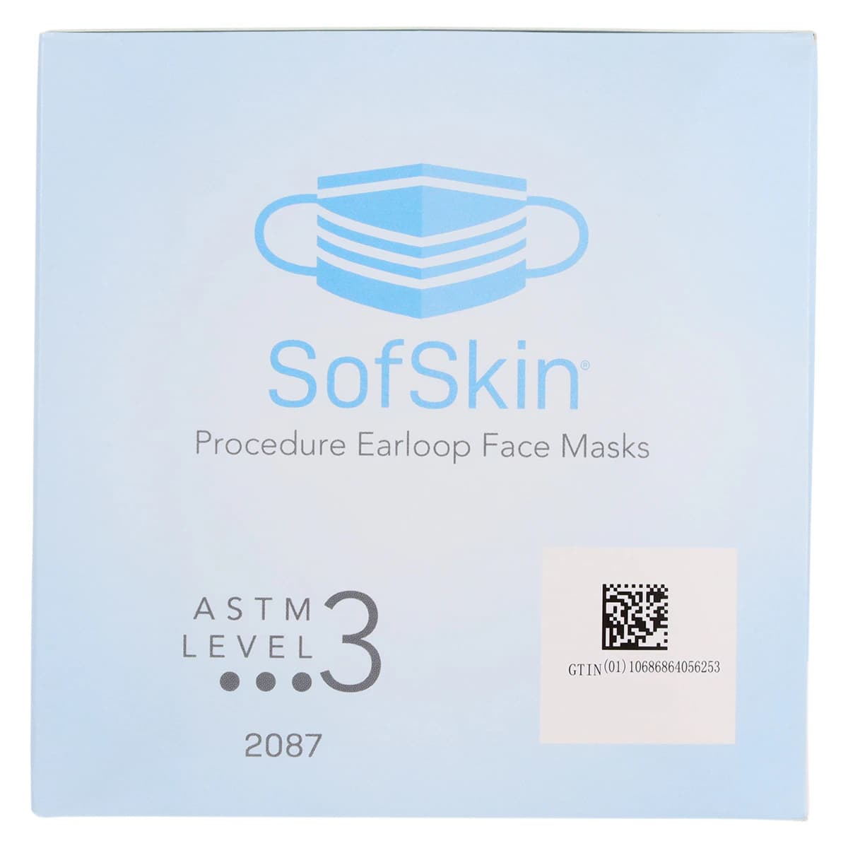 Medicom SafeMask SofSkin Earloop Face Mask, ASTM Level 3, Blue, 50/Box, 2087 thumbnail 7