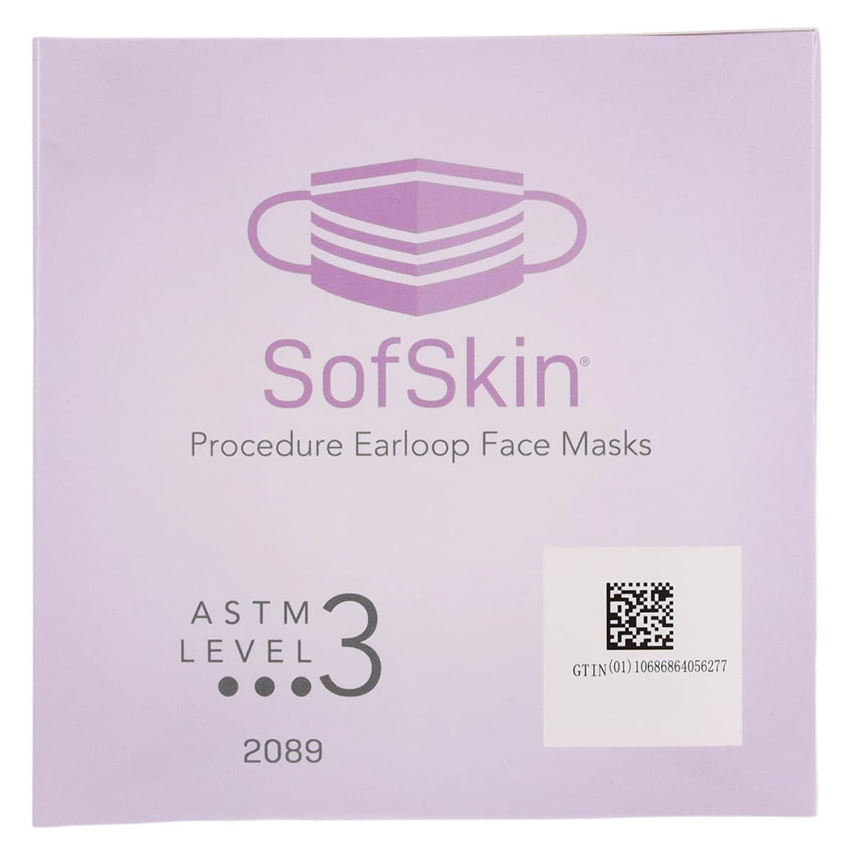 Medicom SafeMask SofSkin Earloop Face Mask, ASTM Level 3, Lavender, 50/Box, 2089 thumbnail 7