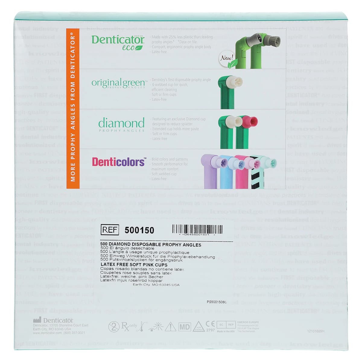 Denticator Diamond Disposable Prophy Angle, Soft Pink Cup, Latex-Free, 500/Box, 500150 thumbnail 4
