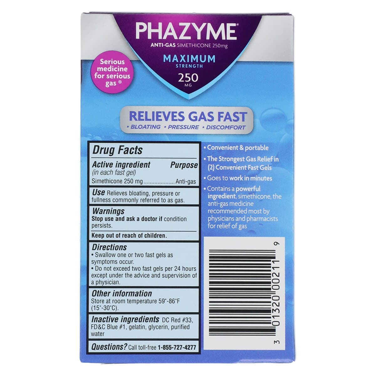 Phazyme Max Strength Gas Relief Softgels, 250 mg, 12/Box thumbnail 2