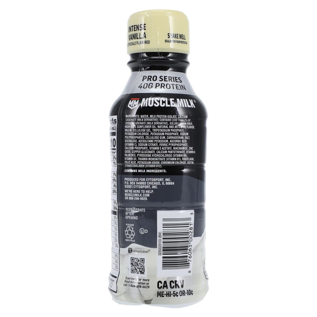 Muscle Milk Pro Series Protein Drink, Intense Vanilla, 14 oz Bottle, 12/Case thumbnail 3