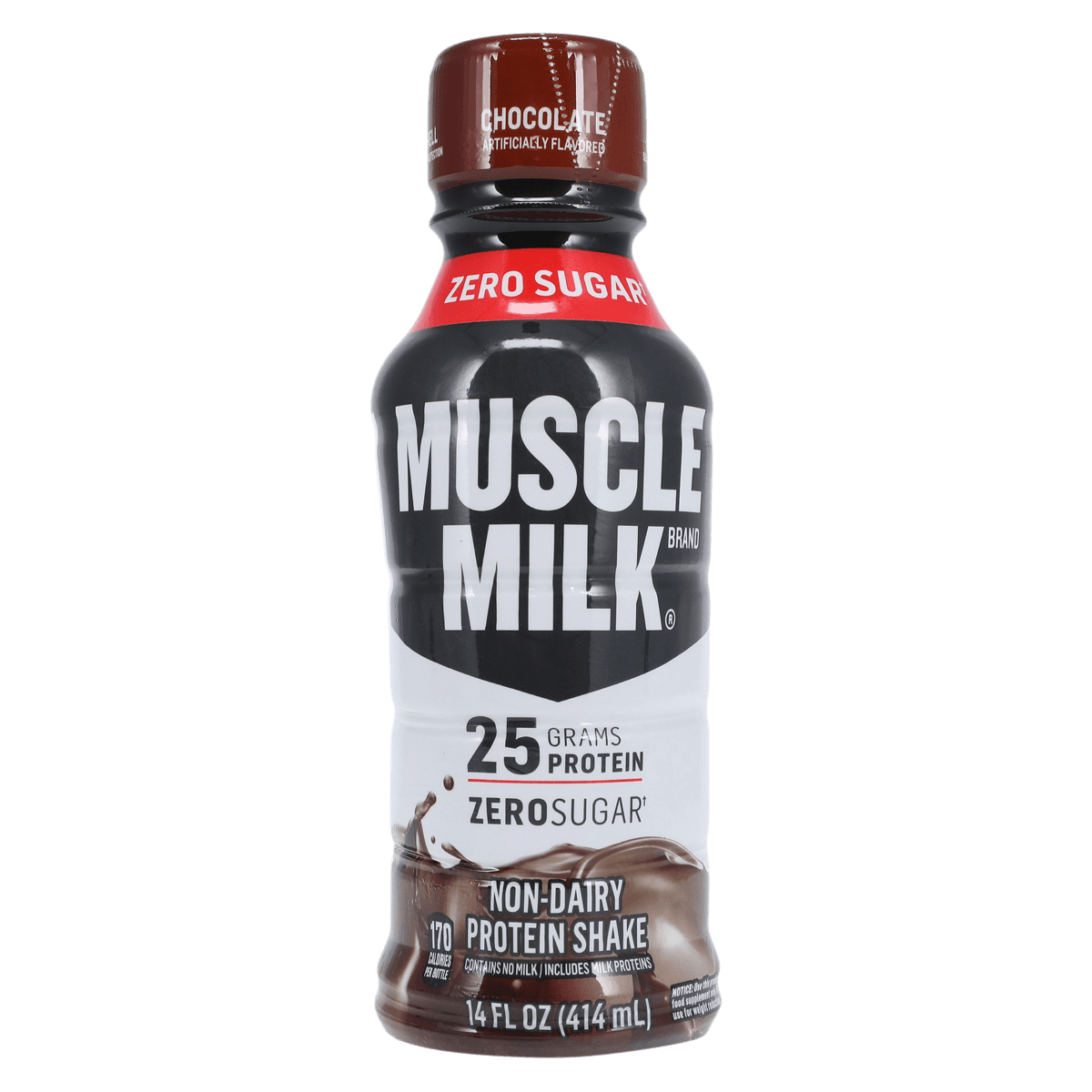 Muscle Milk Genuine Protein Drink, Chocolate, 14 oz Bottle, 12/Case - Muscle Milk Genuine RTD 14 oz - Image 1