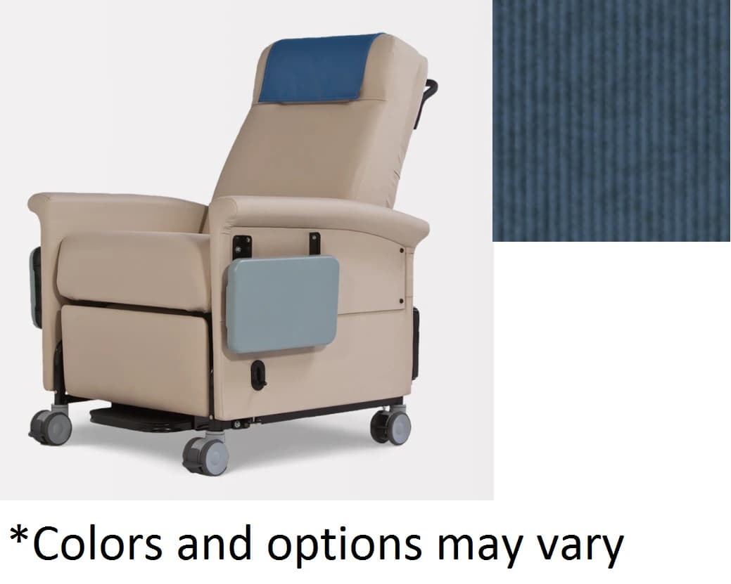 Champion Ascent Manual Medical Recliner, Vinyl Upholstery, 300 lb Capacity, Bonnie Blue, without Transfer - Recliner Ascent Manual w/o Trn - Image 1