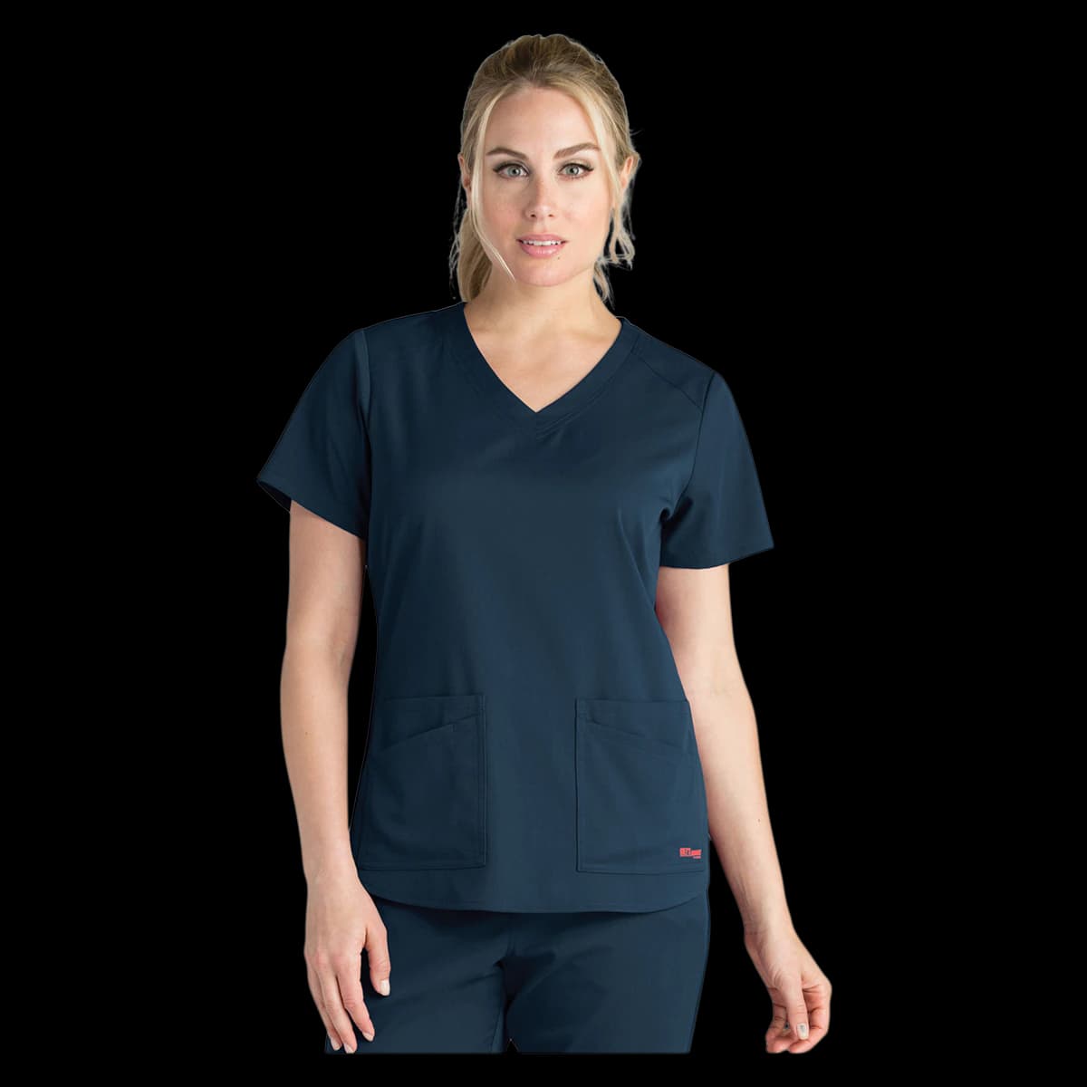 Barco Uniforms Emma Scrub Top, Greys Anatomy Stretch, Women's V-Neck, 4 Pockets, 4X Large, Steel - Emma Scrub Top - Image 1