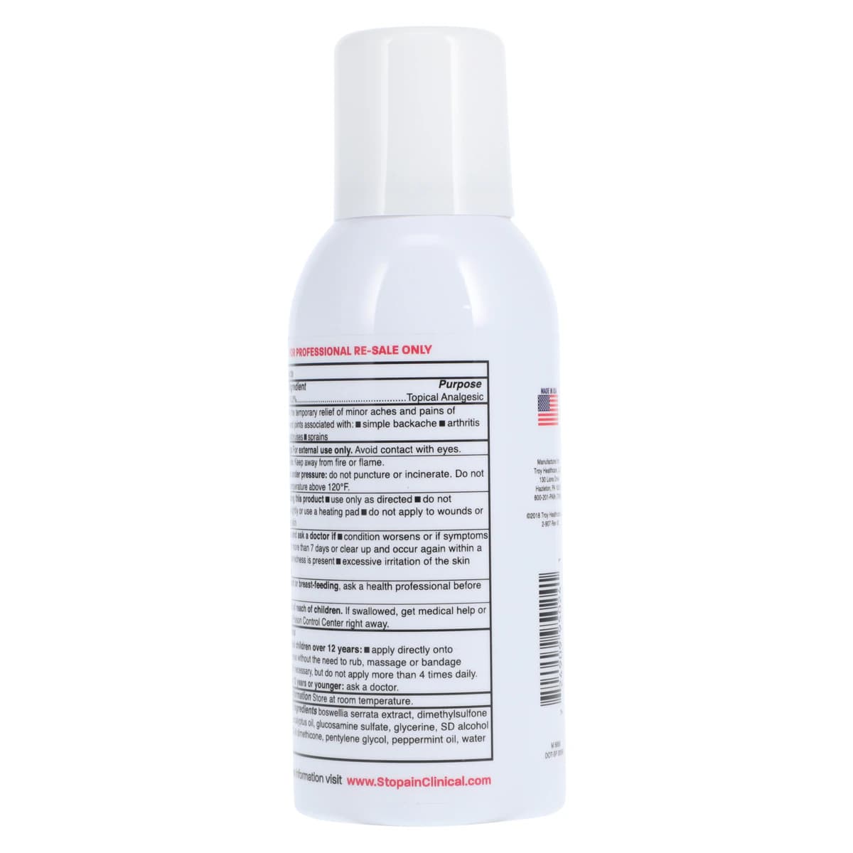 Stopain Clinical Maximum Strength Continuous Spray Analgesic, 0.1% Menthol, 4 oz Can thumbnail 2
