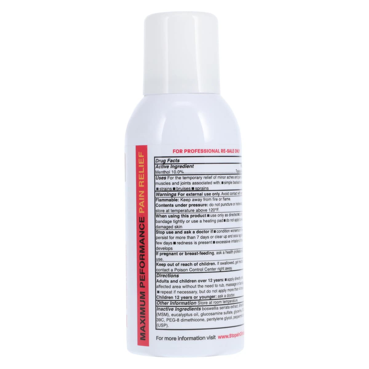 Stopain Clinical Maximum Strength Continuous Spray Analgesic, 0.1% Menthol, 4 oz Can thumbnail 3