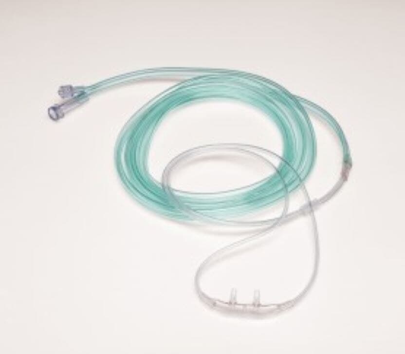 SunMed Cannula Divided SOFT 14' O2/14' CO2 Adult Male Nasal Disposable with Universal Thread Grip, 25/Case - Cannula Divided SOFT 14' w/TG - Image 1