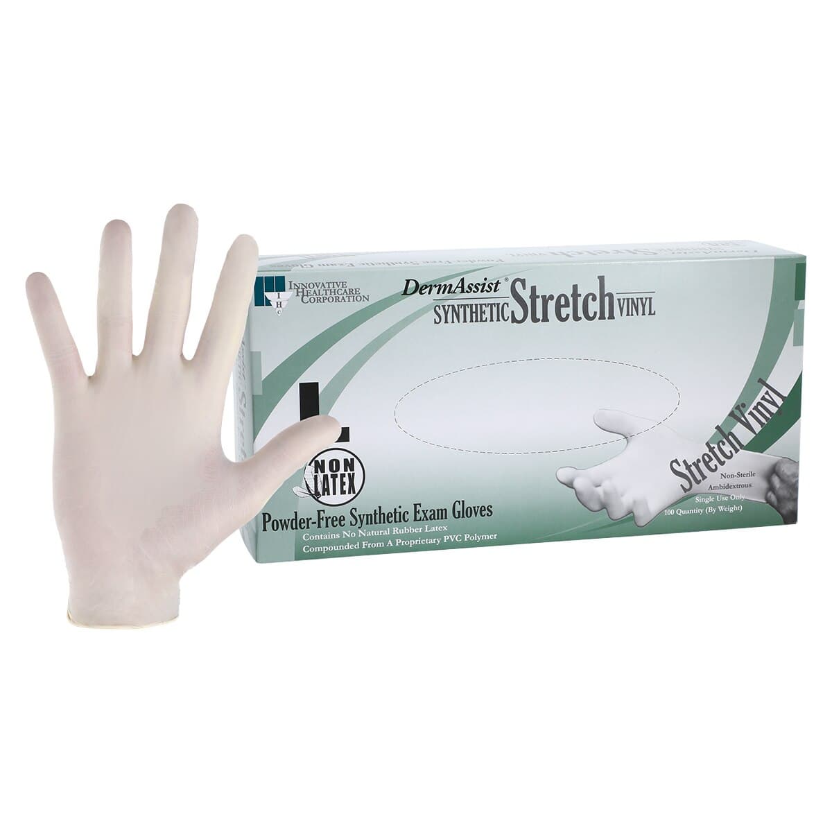 DermAssist Vinyl Exam Gloves, Large, Tan, Non-Sterile, 4 Mil, 1000/Case thumbnail 2