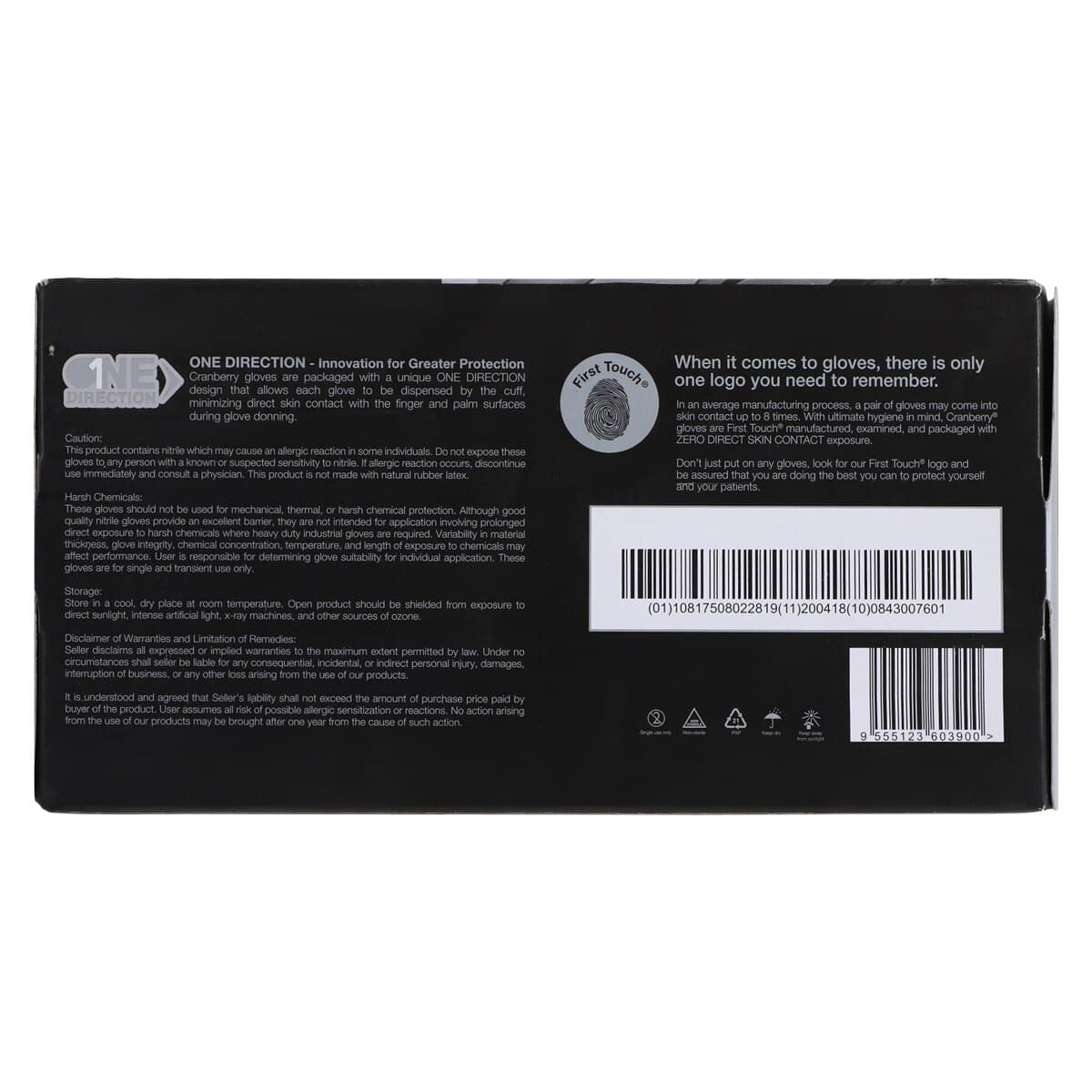 Carbon Air Nitrile Examination Gloves, Powder Free, Non-Sterile, X-Small, Black, 300/Box, CR3265 thumbnail 8