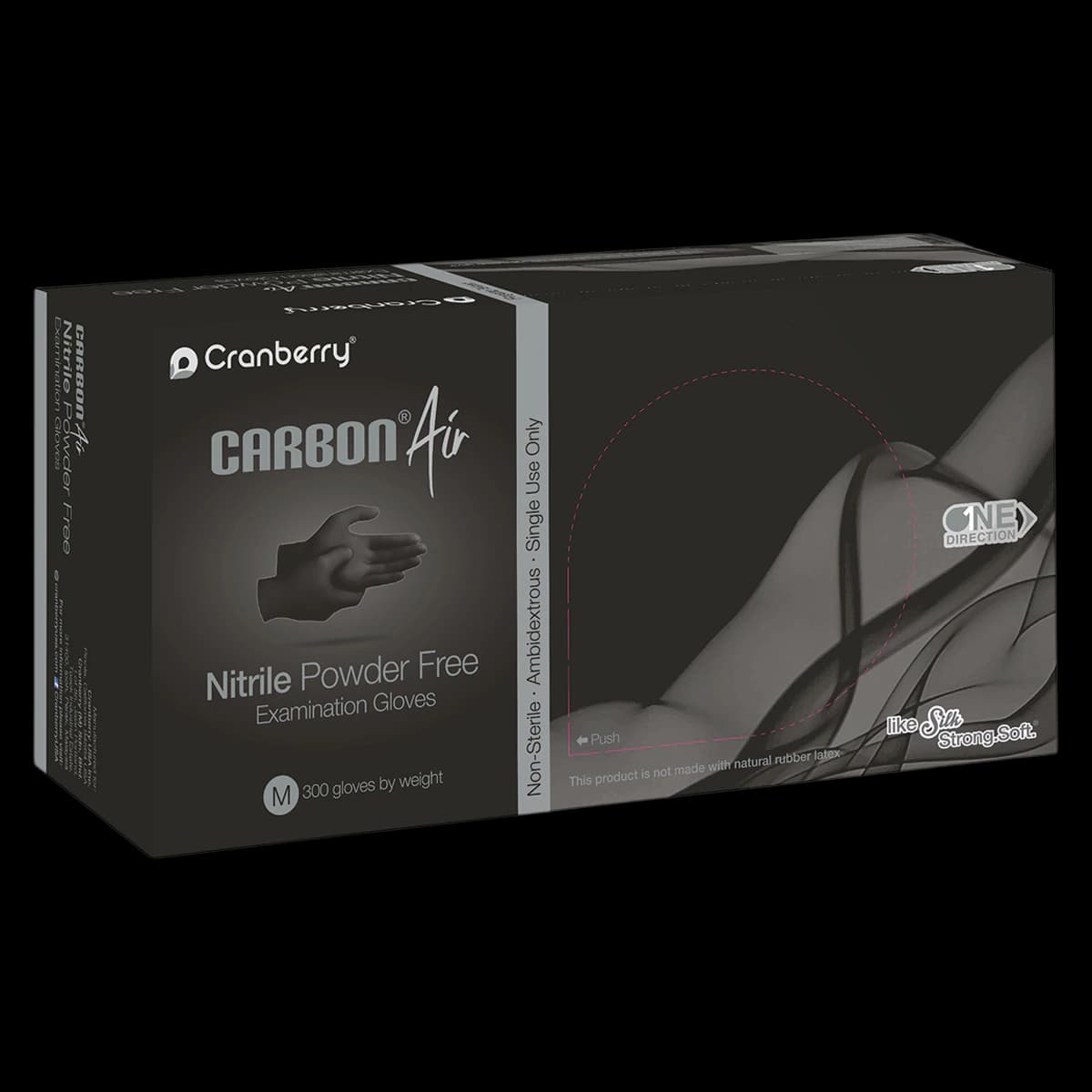 Carbon Air Nitrile Examination Gloves, Powder Free, Non-Sterile, X-Small, Black, 300/Box, CR3265 - Carbon Air Nitrile Exam Gloves XS Black Box of 300 - Image 1