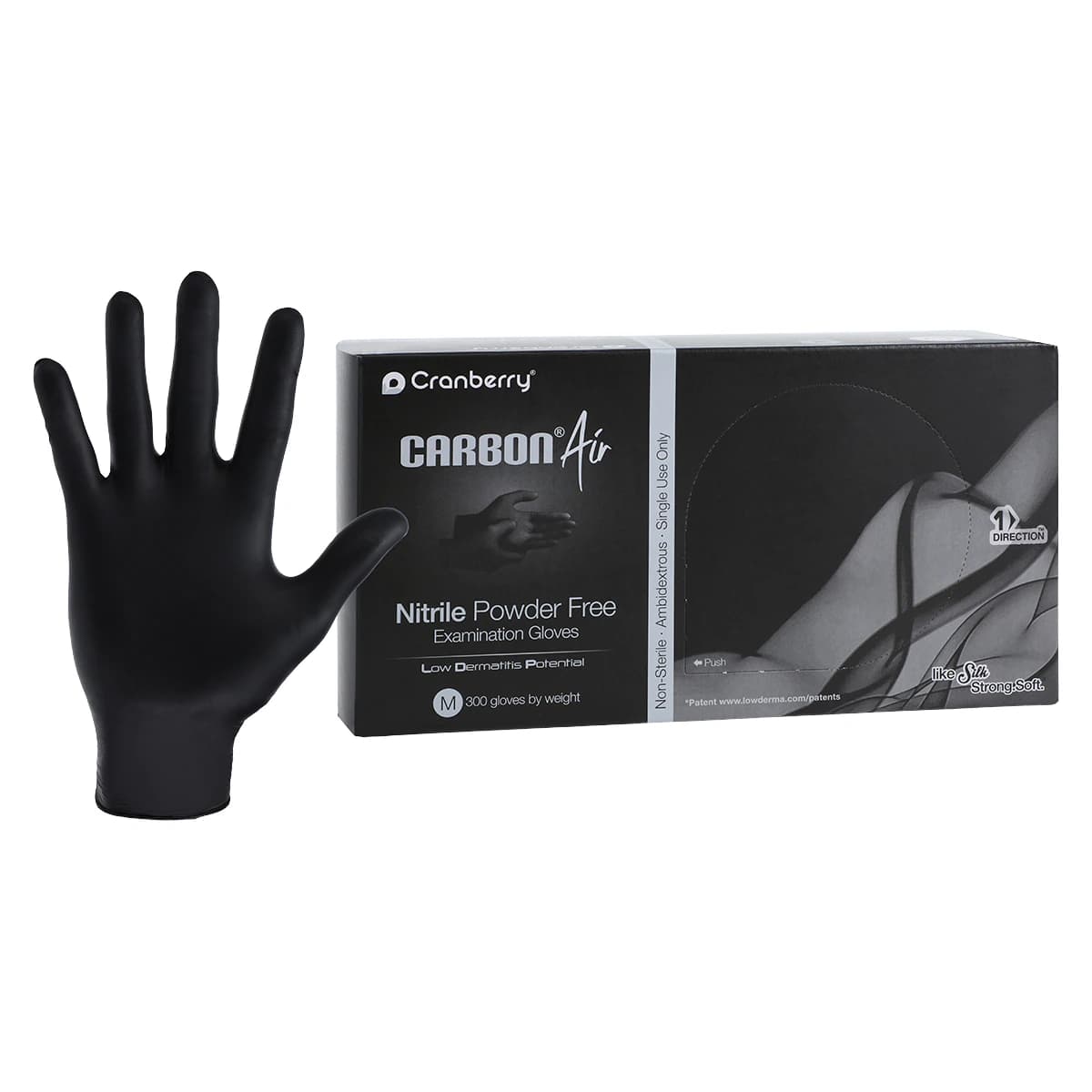 Carbon Air Nitrile Exam Gloves, Powder Free, Non-Sterile, Medium, Black, 300/Box, CR3267 thumbnail 2