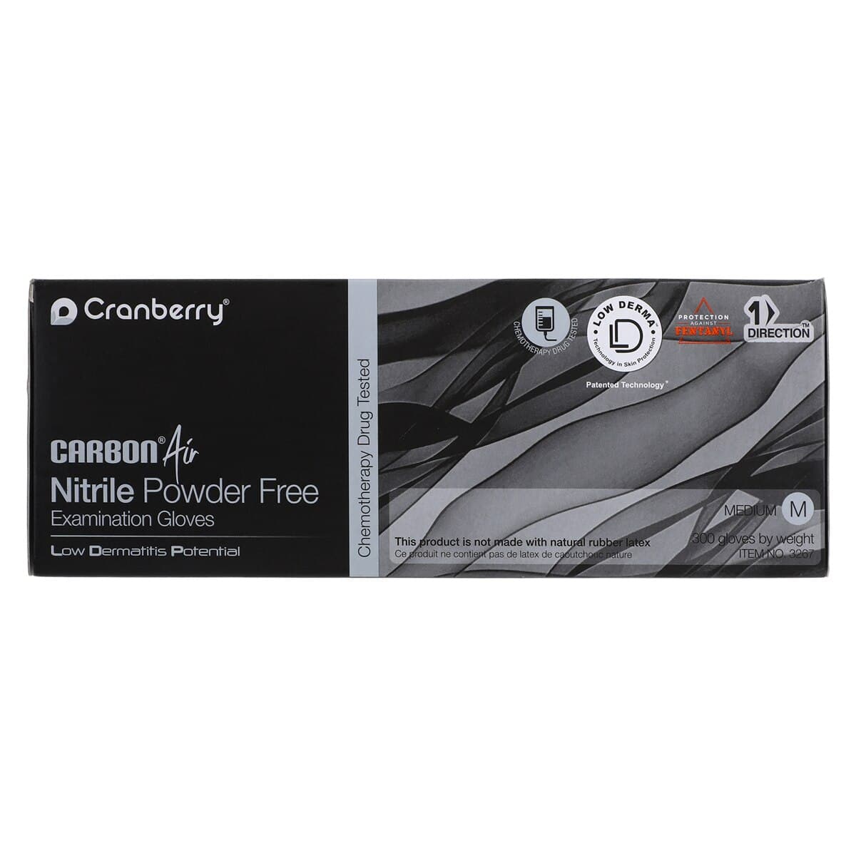 Carbon Air Nitrile Exam Gloves, Powder Free, Non-Sterile, Medium, Black, 300/Box, CR3267 thumbnail 5