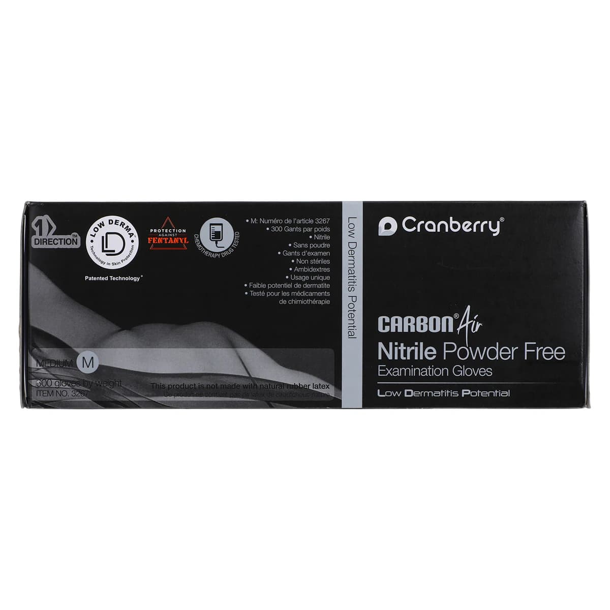 Carbon Air Nitrile Exam Gloves, Powder Free, Non-Sterile, Medium, Black, 300/Box, CR3267 thumbnail 6