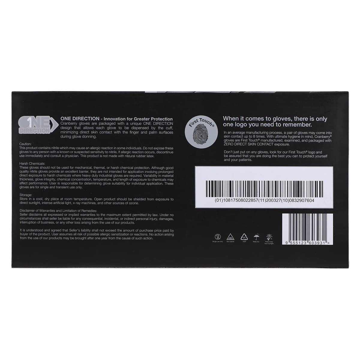 Carbon Air Nitrile Examination Gloves, Powder Free, Non-Sterile, Large, Black, 300/Bx, CR3268 thumbnail 8