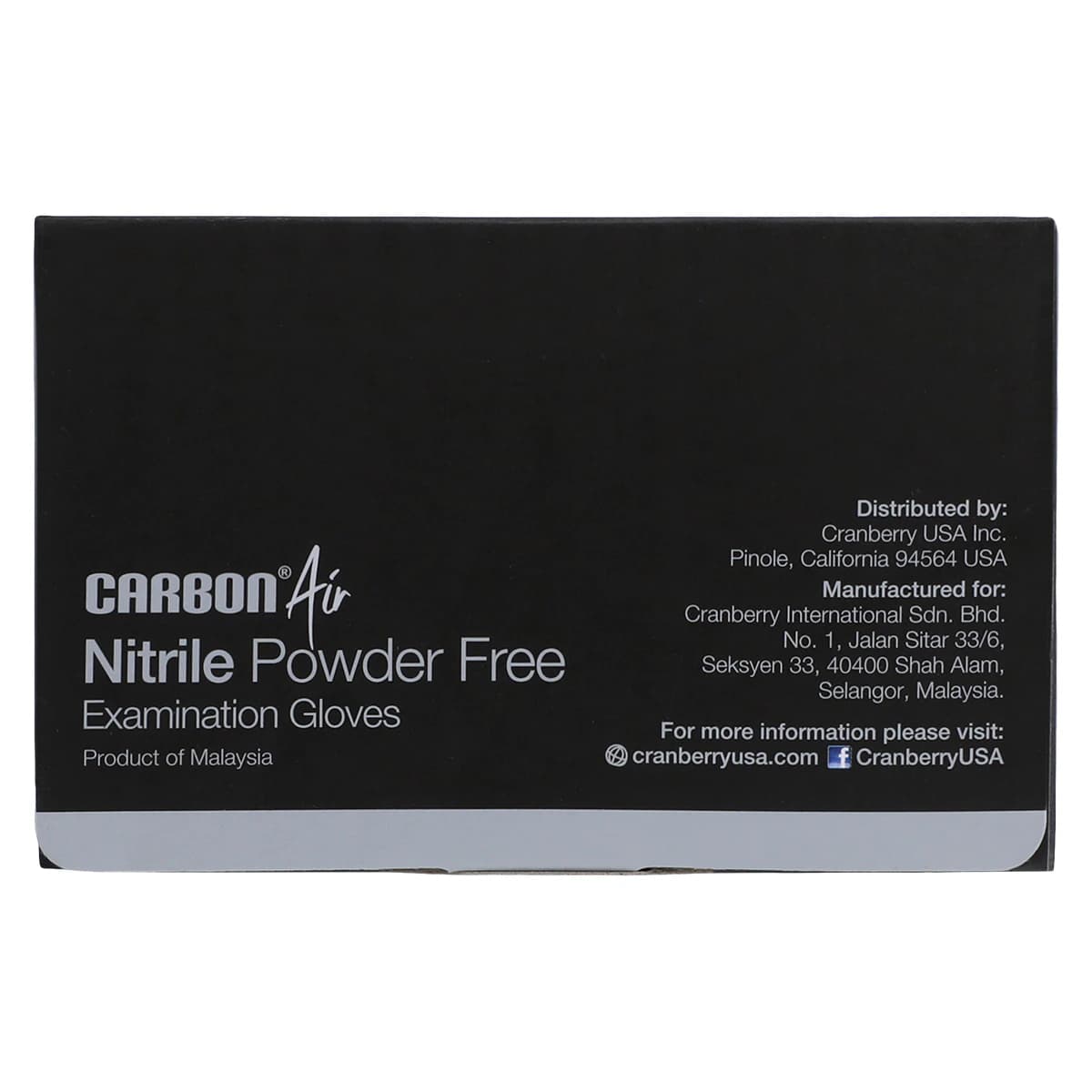Carbon Air Nitrile Examination Gloves, Powder Free, Non-Sterile, Large, Black, 300/Bx, CR3268 thumbnail 6