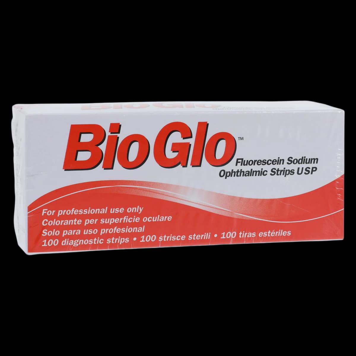 BioGlo Fluorescein Sodium Ophthalmic Strips, 1 mg, Box of 100 - Fluorescein Ophth Strip BioGlo - Image 1