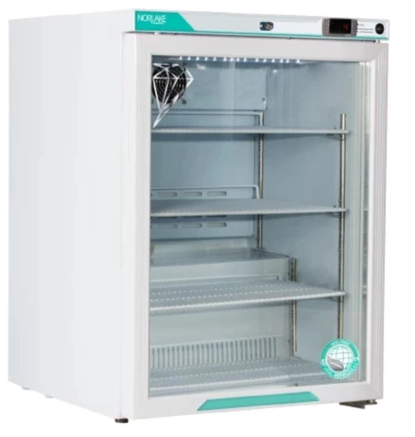Corepoint Scientific Freestanding/Undercounter Refrigerator, 5.2 Cu Ft, Glass Door, Right Hinge, 1 to 10°C, Cycle Defrost - Fridge Undercntr 3 Shlf/1 Door - Image 1