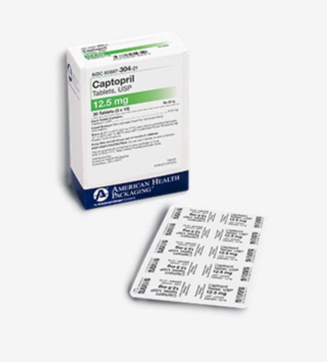 Captopril Tablets 12.5 mg, Unit Dose, 3 x 10/Package (American Health Packaging) - Captopril Tablets UD - Image 1