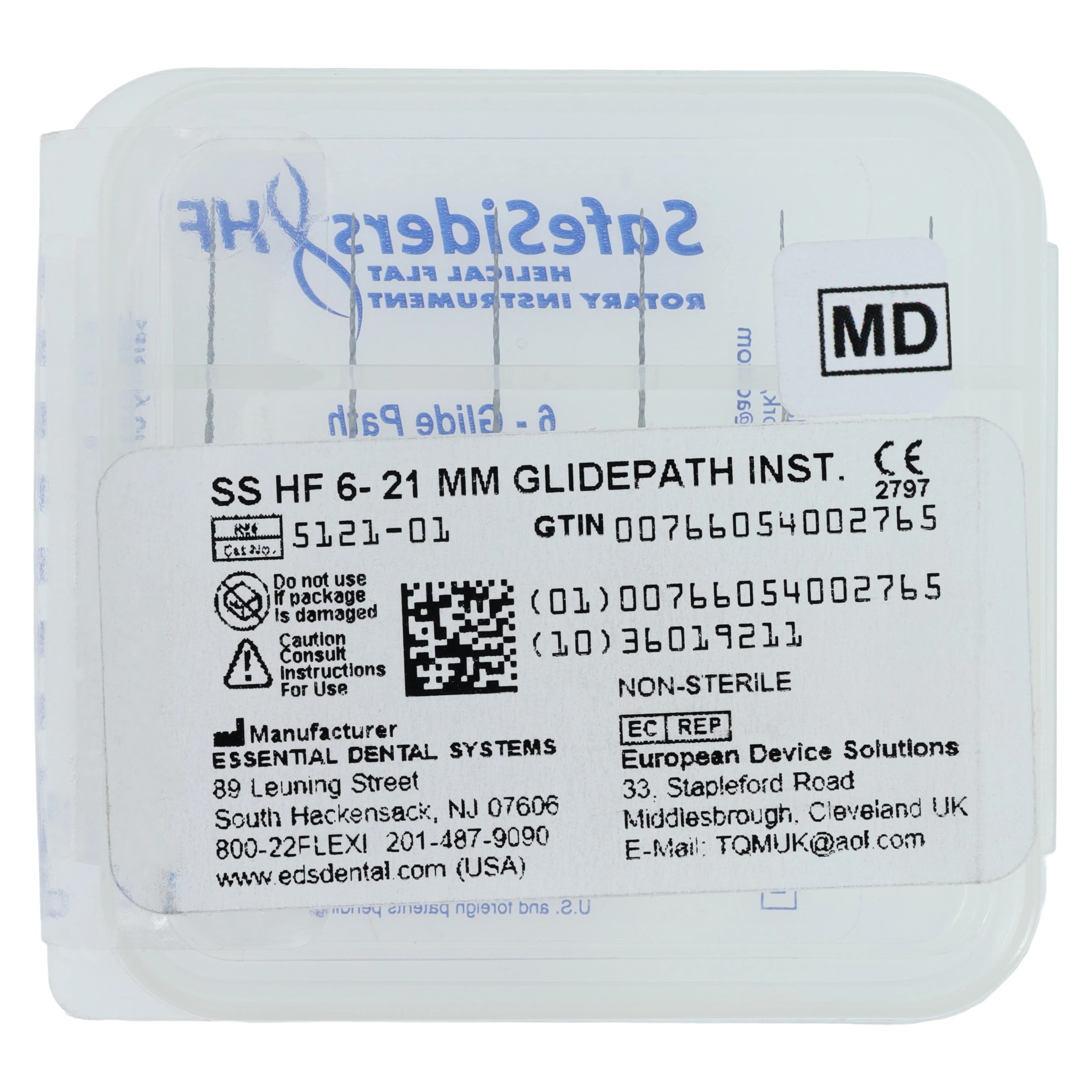 SafeSider HF Glidepath Endodontic Rotary File, 21mm, Size #20, 0.02 Taper, 6/Pk, 5121-01 thumbnail 2