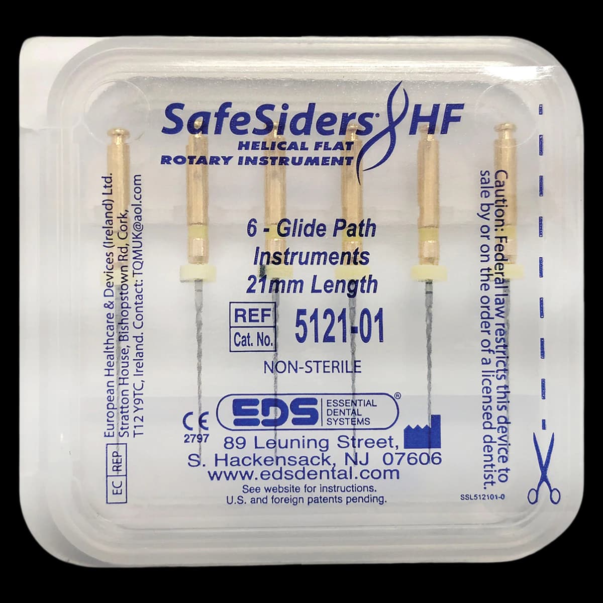 SafeSider HF Glidepath Endodontic Rotary File, 21mm, Size #20, 0.02 Taper, 6/Pk, 5121-01 - SafeSider HF Glidepath 21mm 6/Pk - Image 1