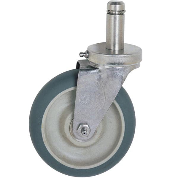 InterMetro Super Erecta Cart Stem Caster with Brake, Stainless Steel - Caster Stem w/ Brake SS - Image 1