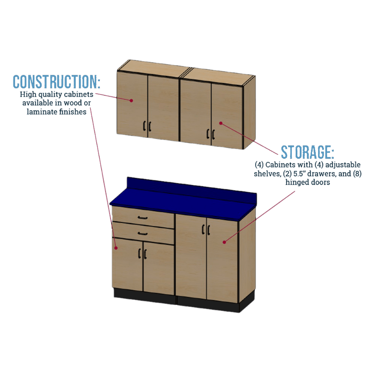 Athletic Edge Stor-Edge Grouping Cabinet, Maple Wood - Grouping Cabinet Maple Wood - Image 1