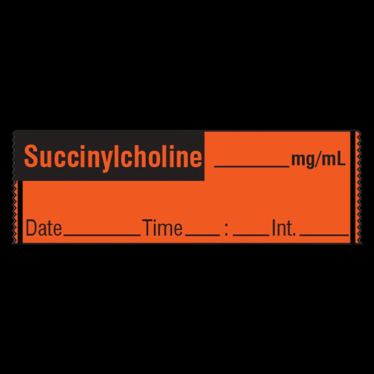 Shamrock Tape Label Succinylcholine, Fluorescent Red/Black, 1/2" x 500', 1/Roll - Tape Label Drg Succinylcholine - Image 1