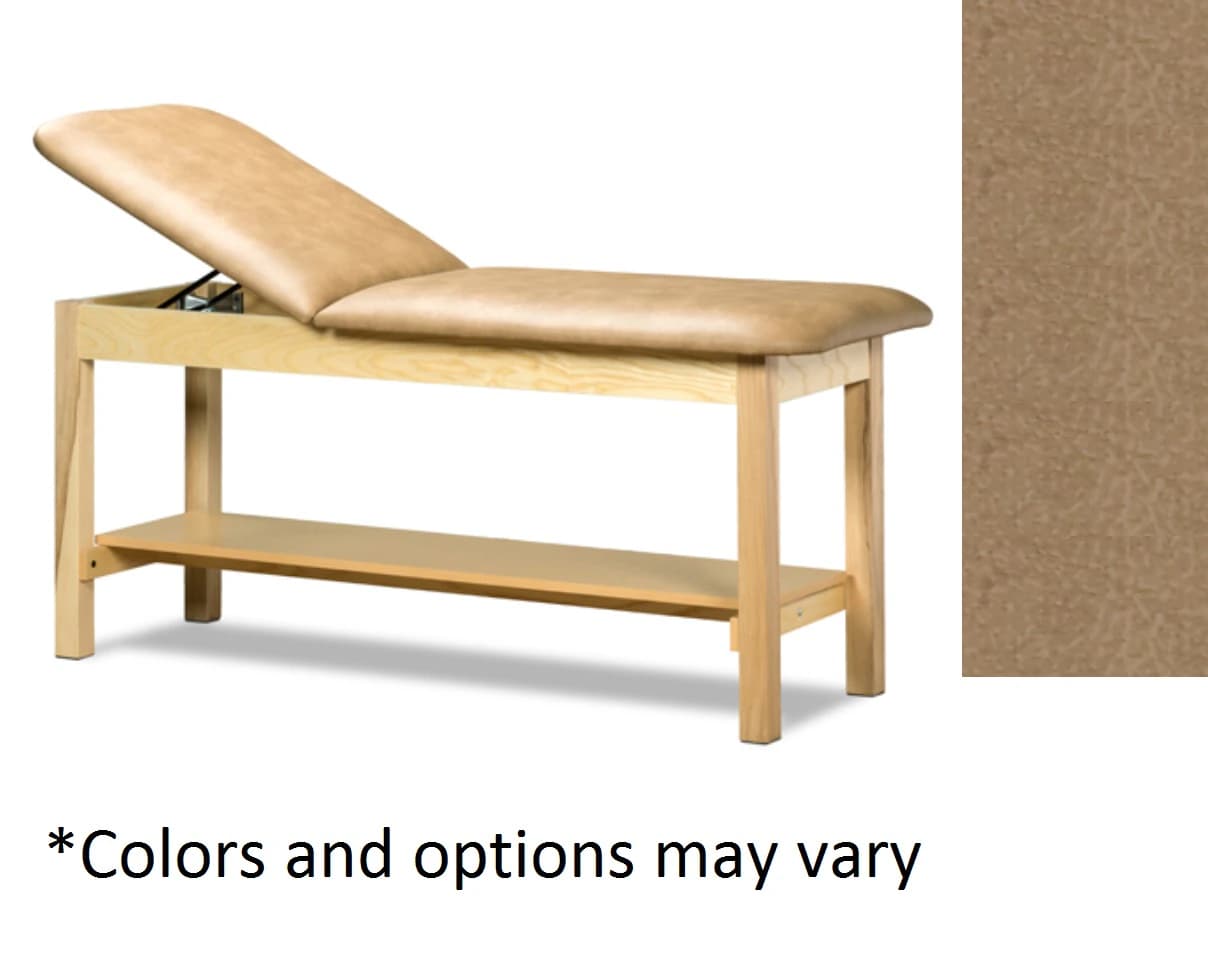 Clinton Industries ETA Classic Series Treatment Table with Shelf, 60"L, Desert Tan, 400 lb Capacity - Table Tx w/Shelf 60"L Natural - Image 1