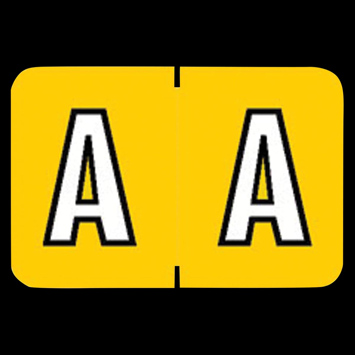 Colwell Compatible "A" Label, Yellow, Alphabetic, 1" H x 1-1/2" W, 225/Pack - Colwell Compatible "A" Label - Image 1