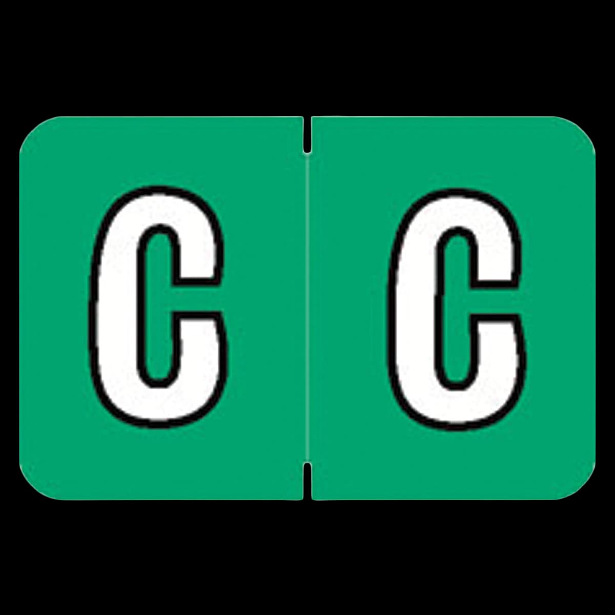 Colwell Compatible "C" Label, Green Jewel Alphabetic, 1" H x 1.5" W, 225/Box - Colwell Compatible "C" Label - Image 1