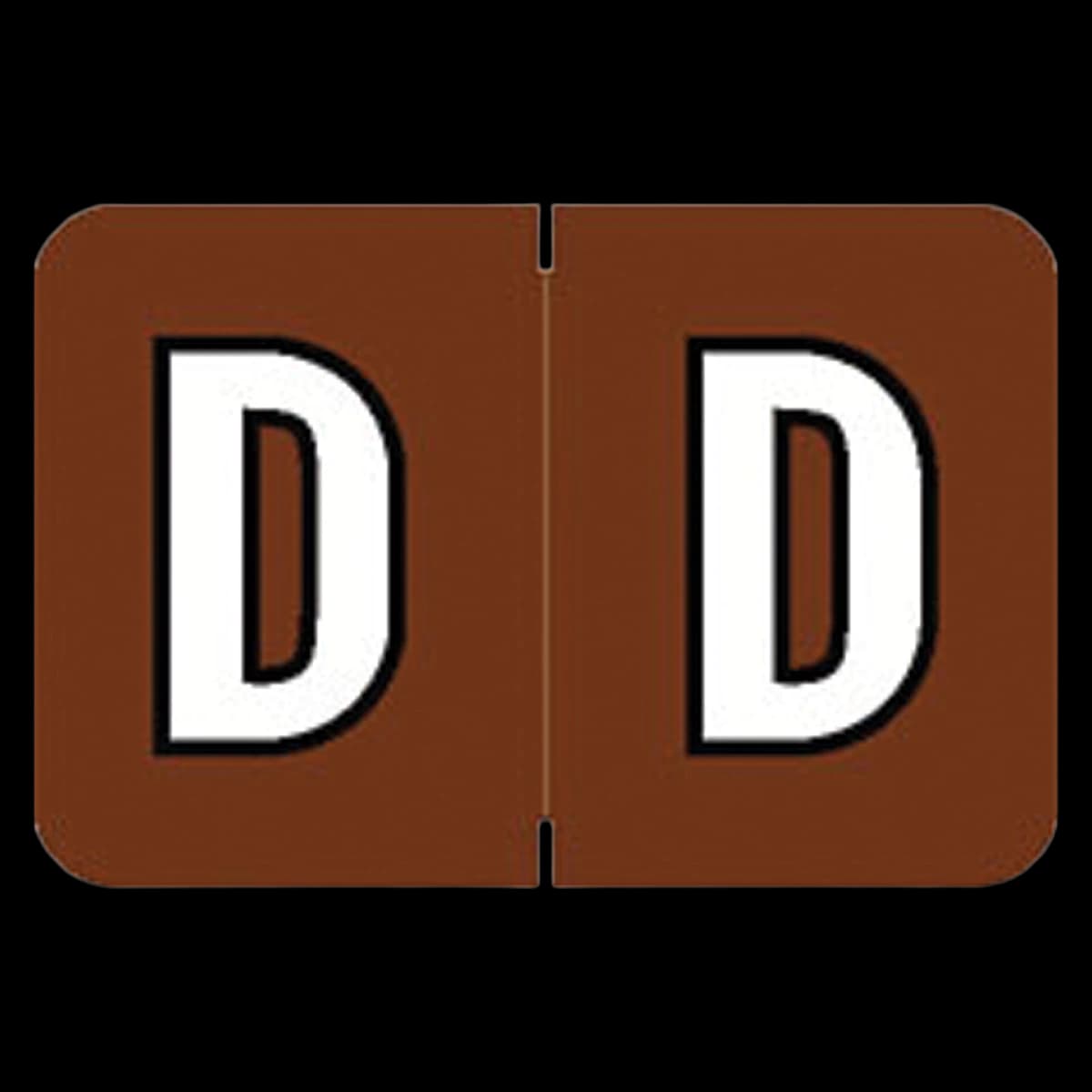 Colwell Compatible "D" Label, Brown, Alphabetic, 1" H x 1.5" W, 225/Box - Colwell Compatible "D" Label - Image 1
