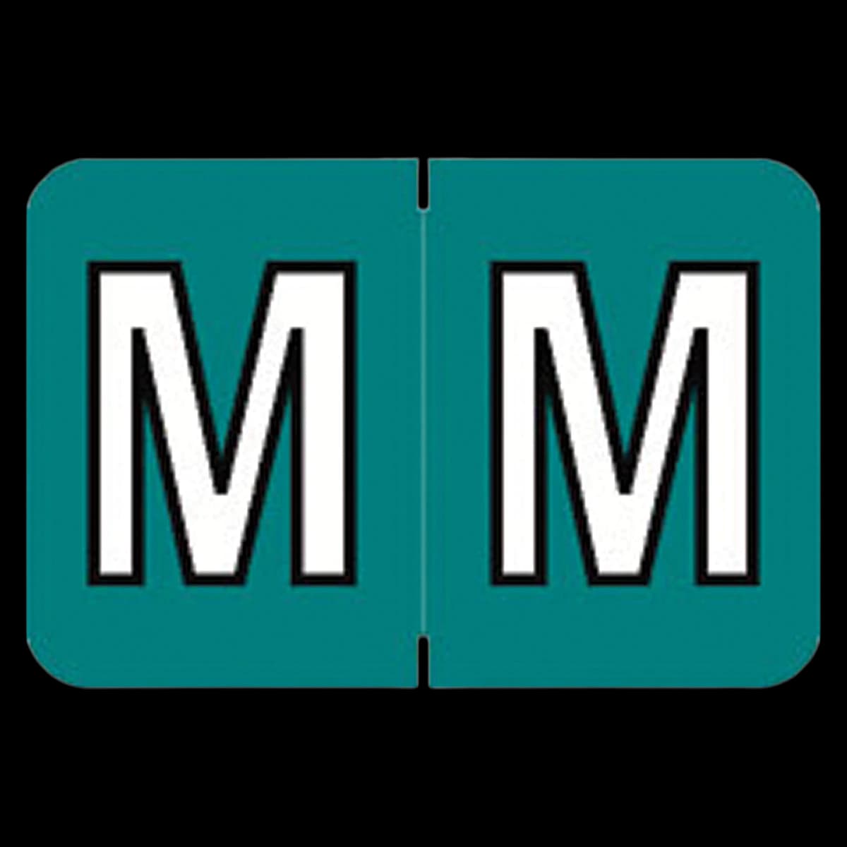 Colwell Compatible "M" Label, Teal Jewel Alphabetic, 1" H x 1.5" W, 225/Box - Colwell Compatible "M" Label - Image 1