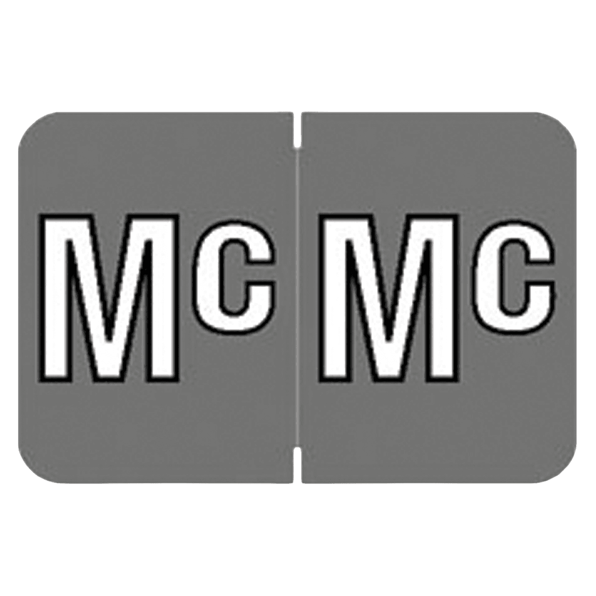 Colwell Compatible "Mc" Alphabetic Label, Gray, 1" H x 1-1/2" W, 225/Pack - Colwell Compatible "Mc" Label - Image 1